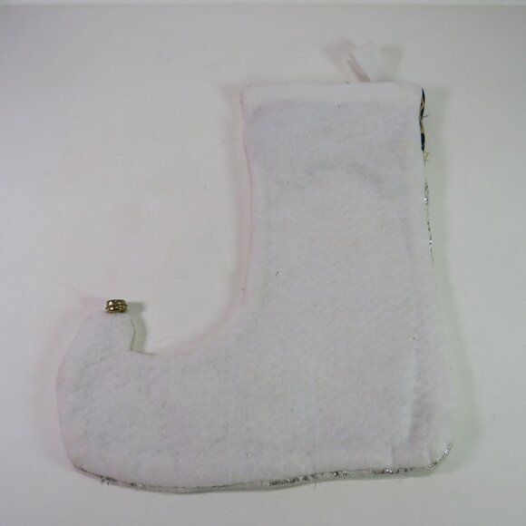 Brocade and Tapestry Stocking navy & silver one sided Christmas Victorian - Picture 4 of 4